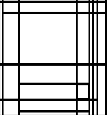 Composition With Blue, 1937 After Piet Mondrian Coloring Page